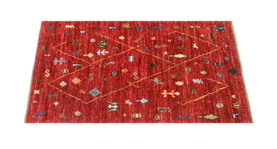 Taimany - Tappeto Tribale in Lana Multicolore - Fatto a Mano 203x156cm - CarpetLiving
