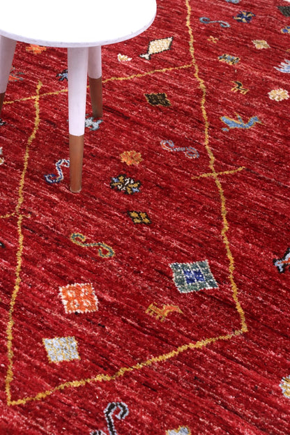Taimany - Multicolor Tribal Wool Rug - Hand-Knotted 203x156cm