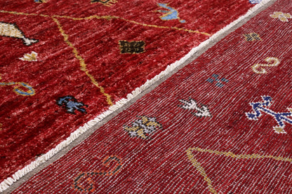Taimany - Multicolor Tribal Wool Rug - Hand-Knotted 203x156cm