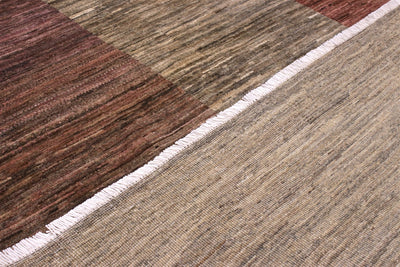 Handmade Modern Wool Rug, Geometric Design, 244x171cm