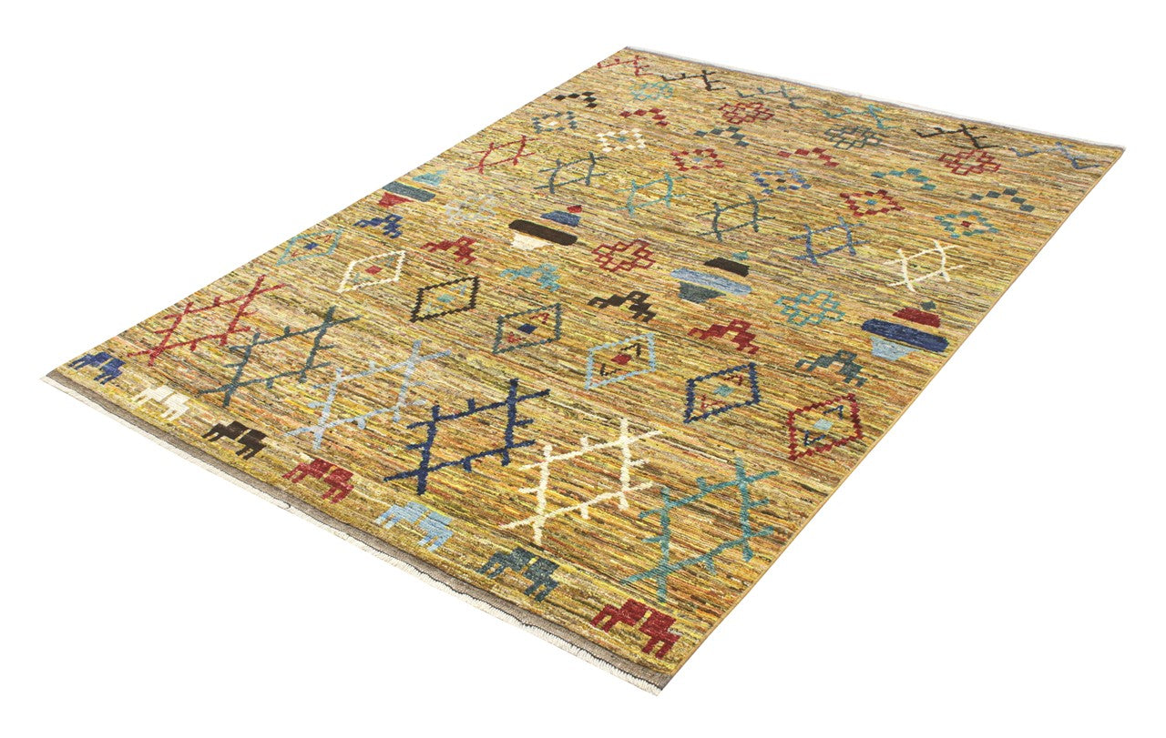 Taimany - Multicolor Tribal Wool Rug - Hand-Knotted 241x177cm