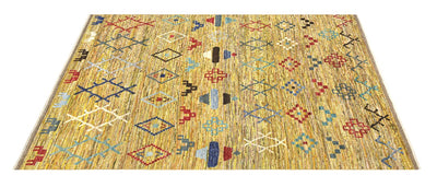 Taimany - Tappeto Tribale in Lana Multicolore - Fatto a Mano 241x177cm - CarpetLiving