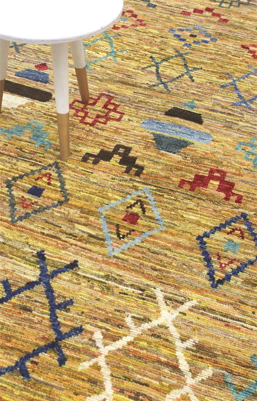 Taimany - Multicolor Tribal Wool Rug - Hand-Knotted 241x177cm