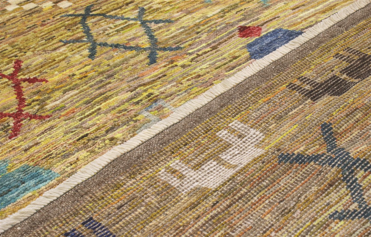 Taimany - Multicolor Tribal Wool Rug - Hand-Knotted 241x177cm