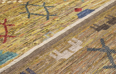 Taimany - Tappeto Tribale in Lana Multicolore - Fatto a Mano 241x177cm - CarpetLiving