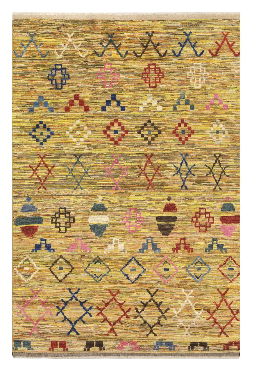 Taimany - Multicolor Tribal Wool Rug - Hand-Knotted 237x165cm