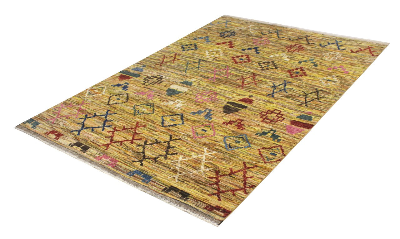 Taimany - Multicolor Tribal Wool Rug - Hand-Knotted 237x165cm