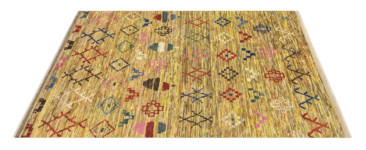 Taimany - Multicolor Tribal Wool Rug - Hand-Knotted 237x165cm