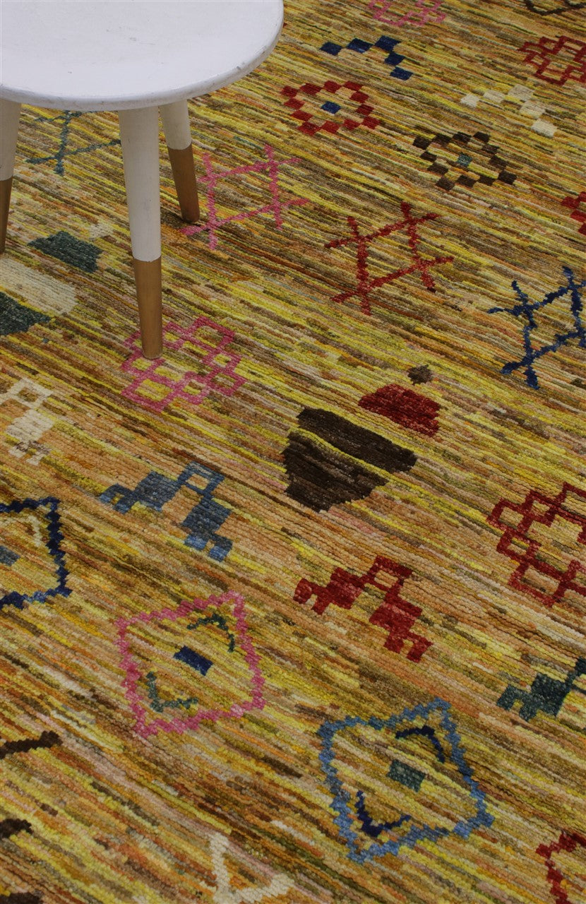 Taimany - Multicolor Tribal Wool Rug - Hand-Knotted 237x165cm