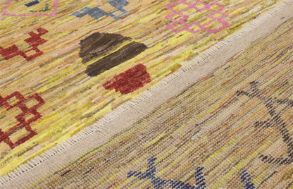Taimany - Multicolor Tribal Wool Rug - Hand-Knotted 237x165cm