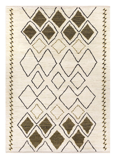 Tappeto design moderno bianco stile berbero, fatto a mano 240x175cm - CarpetLiving