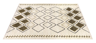 Tappeto design moderno bianco stile berbero, fatto a mano 240x175cm - CarpetLiving