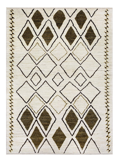 Tappeto design moderno bianco stile berbero, fatto a mano 241x177cm - CarpetLiving