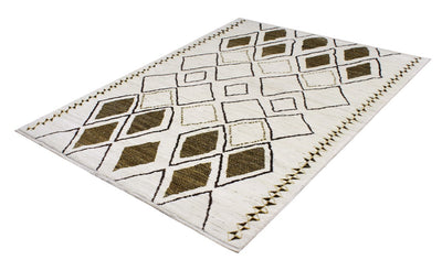 Tappeto design moderno bianco stile berbero, fatto a mano 241x177cm - CarpetLiving