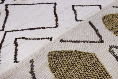 Tappeto design moderno bianco stile berbero, fatto a mano 241x177cm - CarpetLiving