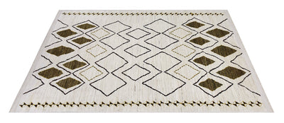 Modern design white Berber style carpet, handmade 243x171cm