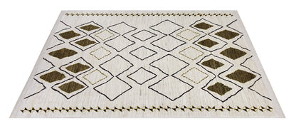Modern design white Berber style carpet, handmade 243x171cm