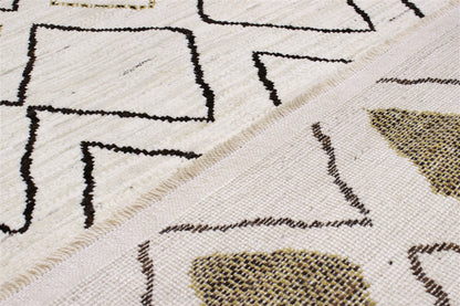 Modern design white Berber style carpet, handmade 243x171cm