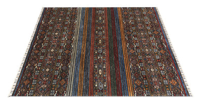 Tappeto Afghan multicolore in lana, fatto a mano 236x174cm - CarpetLiving