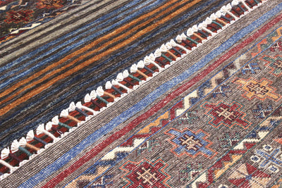 Tappeto Afghan multicolore in lana, fatto a mano 236x174cm - CarpetLiving
