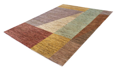 Handmade Modern Wool Rug, Geometric Design, 288x241cm