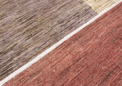 Handmade Modern Wool Rug, Geometric Design, 288x241cm