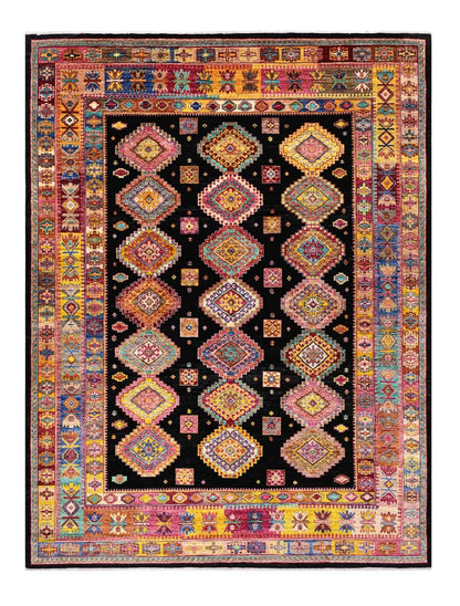 Afghan wool carpet multi, handmade 315x245cm