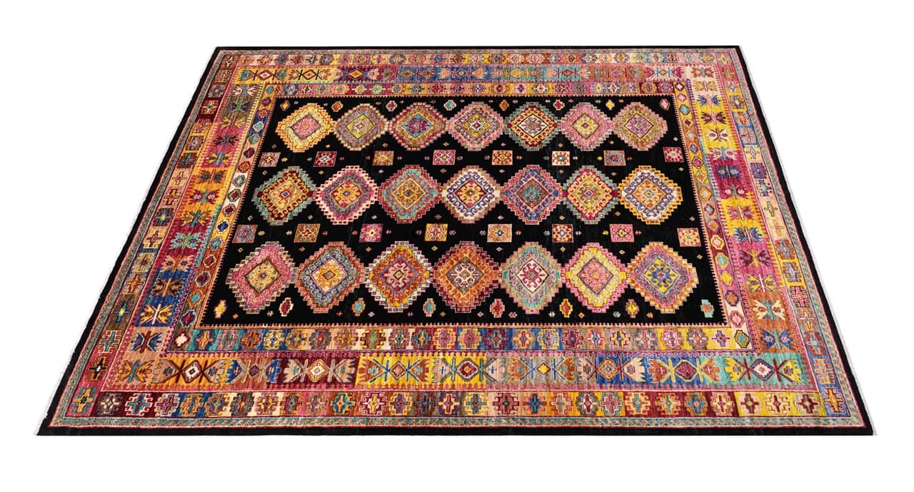Afghan wool carpet multi, handmade 315x245cm
