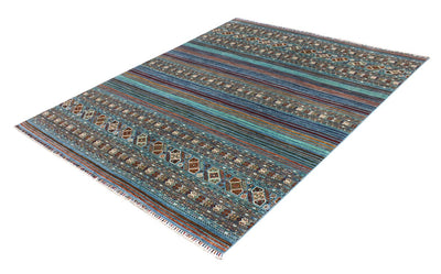 Tappeto Afghan blu in lana, fatto a mano 313x237cm - CarpetLiving
