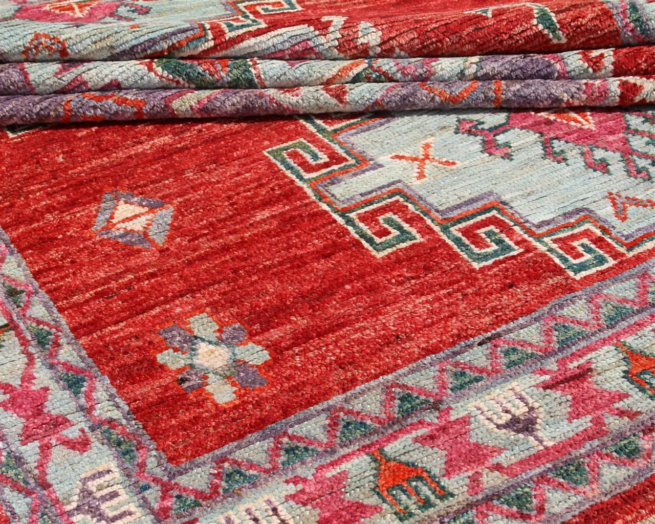 Tappeto Kazak Classico, Rosso, fatto a mano, 255x169cm