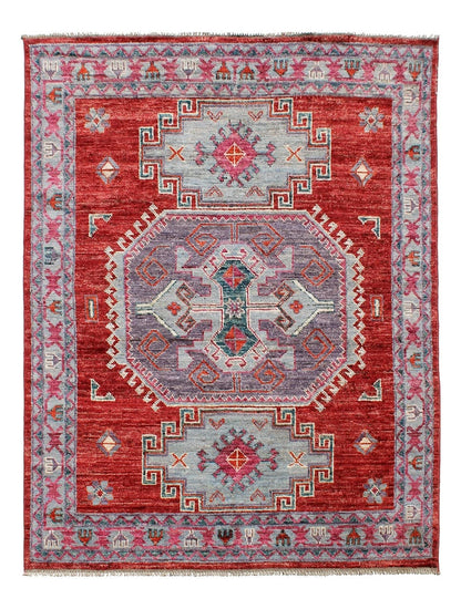 Tappeto Kazak Classico, Rosso, fatto a mano, 236x166cm