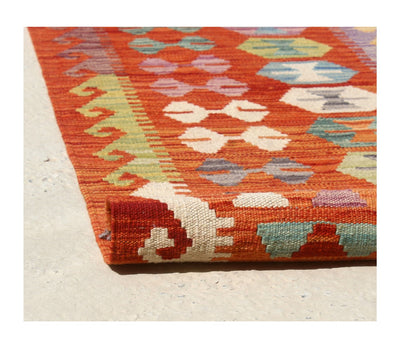 Tappeto Kilim Afghano in lana, fatto a mano 590x410 cm