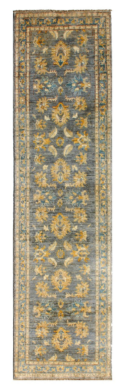 Ziegler wool runner rug, handmade, 303x79cm