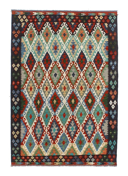 Taimany - Multicolor Tribal Wool Rug - Hand-Knotted 147x90cm