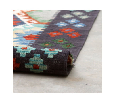 Taimany - Tappeto Tribale in Lana Multicolore - Fatto a Mano 147x90cm - CarpetLiving