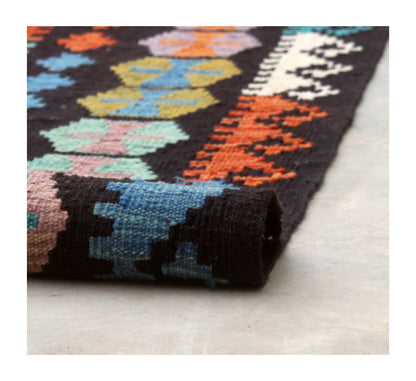 Tappeto Kilim Kaudani Afghan fatto a mano multicolore 354x272cm