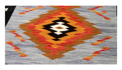 Tappeto Kilim moderno in lana multicolore 200x150cm