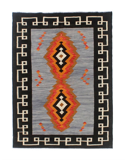 Modern wool Kilim carpet multi 251x182cm