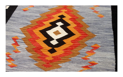 Tappeto Kilim moderno in lana multicolore 251x175cm - CarpetLiving