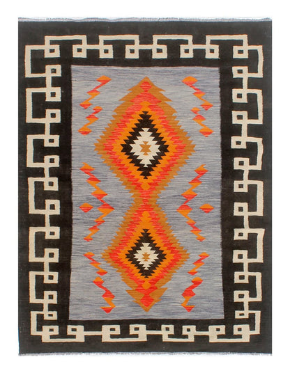 Modern wool Kilim carpet multi 241x186cm