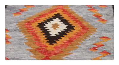 Tappeto Kilim moderno in lana multicolore 241x186cm - CarpetLiving