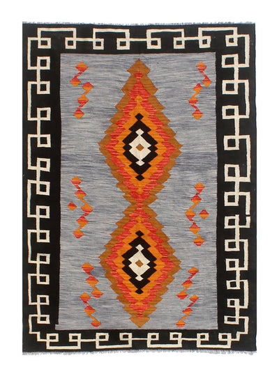 Tappeto Kilim moderno in lana multicolore 230x183cm - CarpetLiving