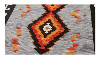 Tappeto Kilim moderno in lana multicolore 203x160cm - CarpetLiving
