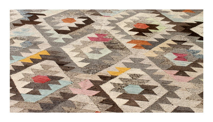 Tappeto Kilim Kaudani Afghan fatto a mano multicolore 300x202cm