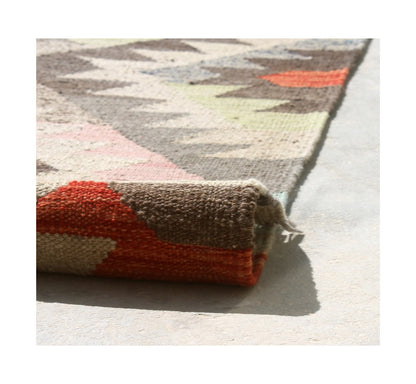 Tappeto Kilim Kaudani Afghan fatto a mano multicolore 300x202cm