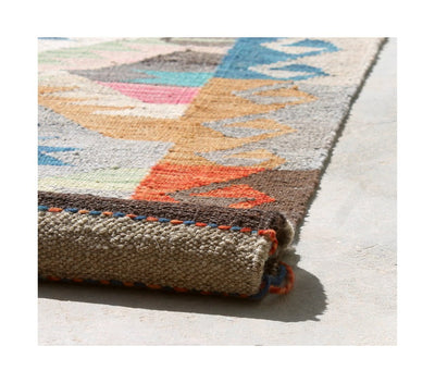 Tappeto Kilim Kaudani Afghan fatto a mano multicolore 300x200cm