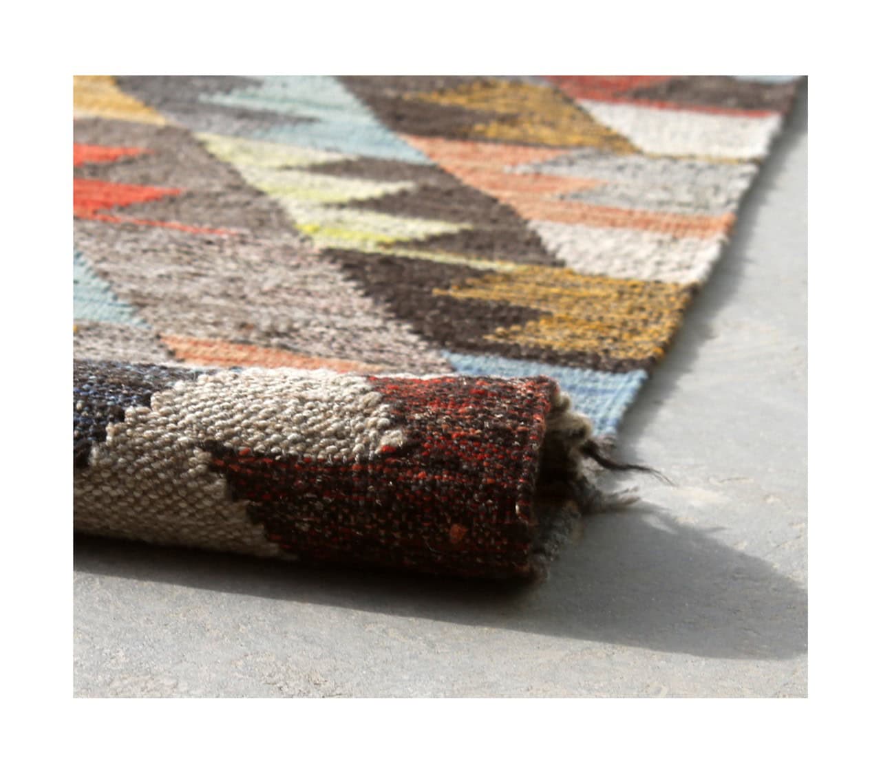 Tappeto Kilim Kaudani Afghan fatto a mano multicolore 342x247cm