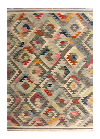 Tappeto Kilim Kaudani Afghan fatto a mano multicolore 300x203cm - CarpetLiving