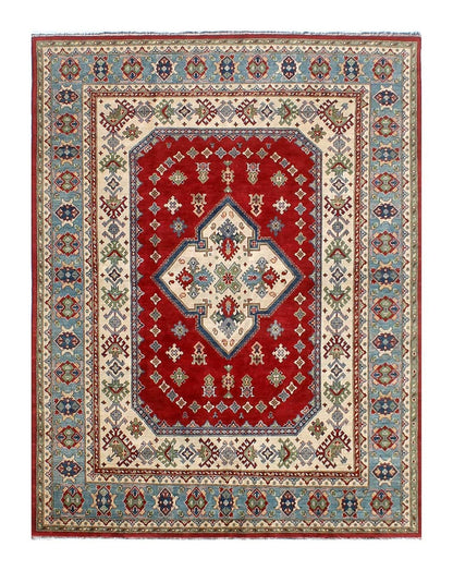 Classic Kazak carpet, Red, handmade, 192x145cm