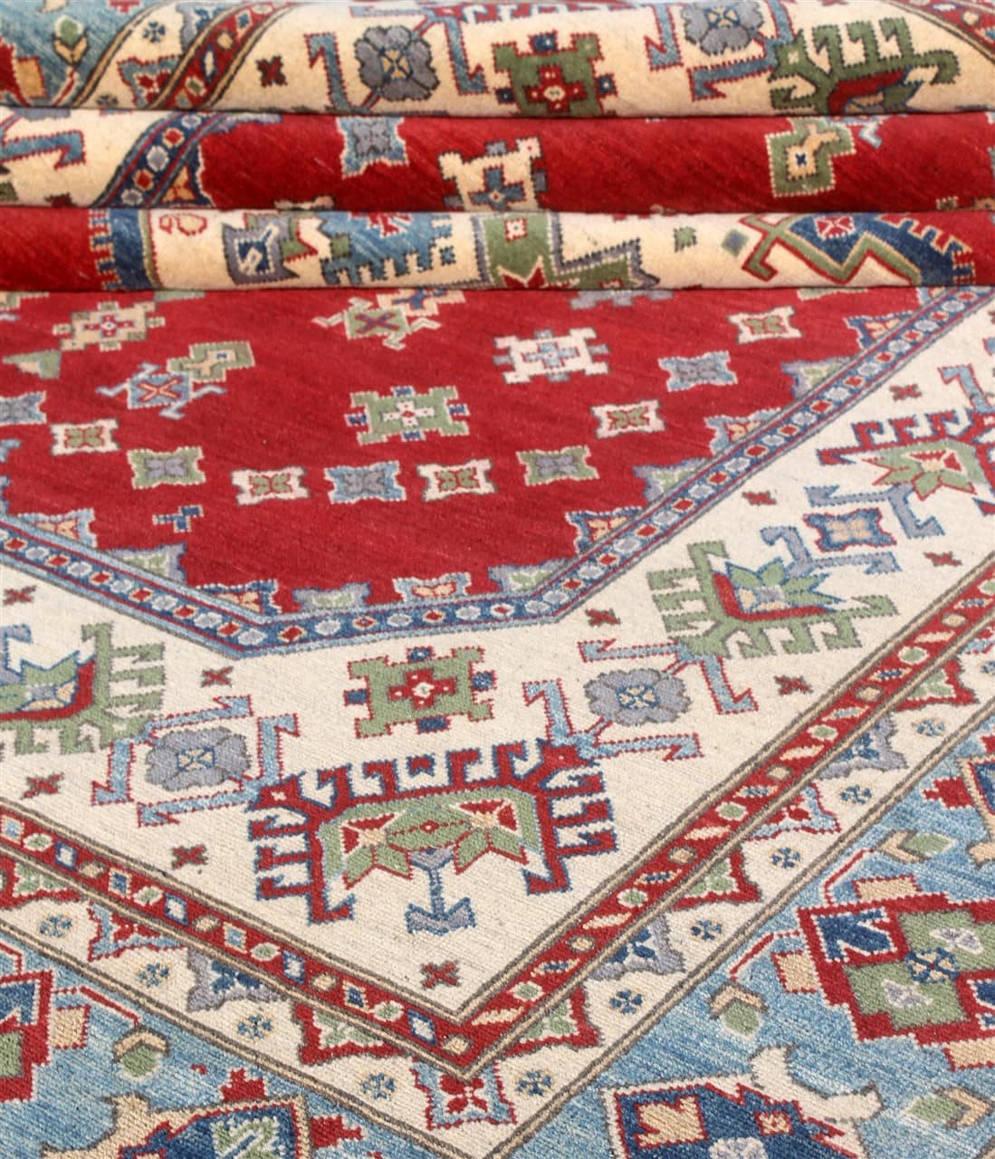 Tappeto Kazak Classico, Rosso, fatto a mano, 192x145cm